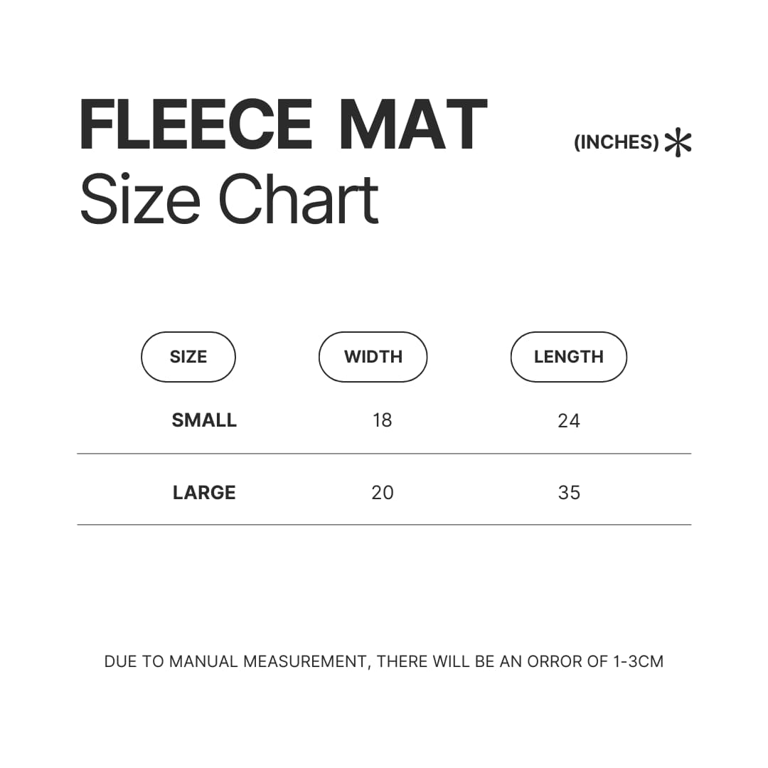 Fleece Mat Size Chart - Corpse Bride Store