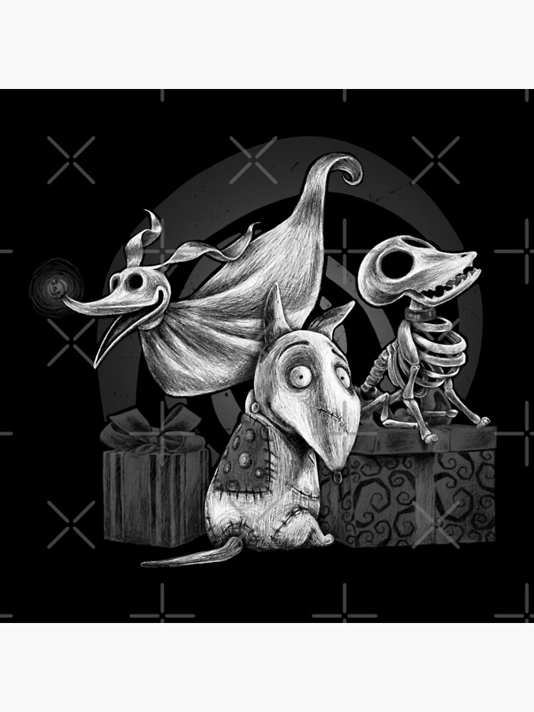 Corpse Bride Creepy Dogs Throw Pillow - Image 2